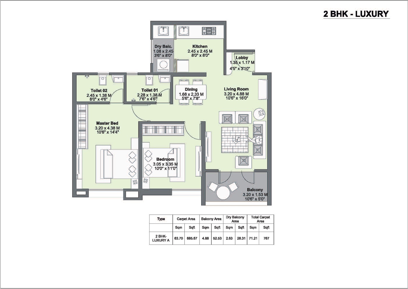 2 BHK Plan